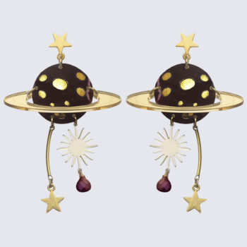 Space bling granat earrings