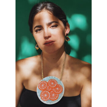 orange on plate wearing